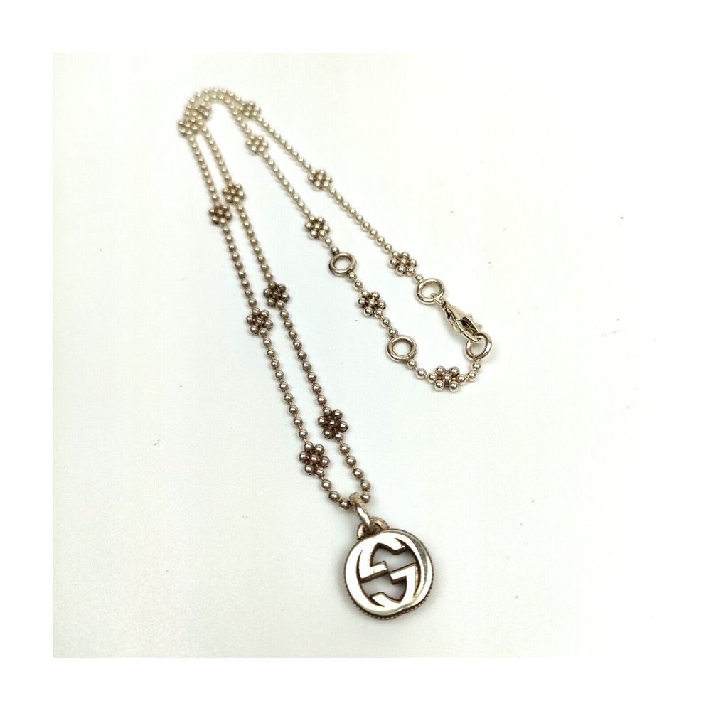 Gucci Sterling Silver Interlocking G Cluster Chai… - image 2